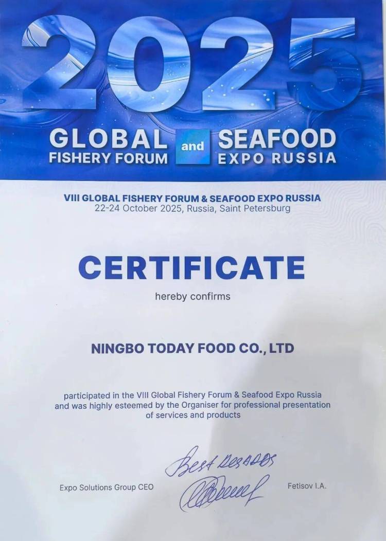 宁波今日食品亮相2025年圣彼得堡国际水产展