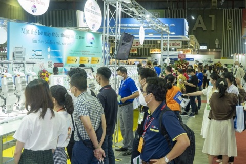 越南胡志明纺织面料服装展览会展会现场图片