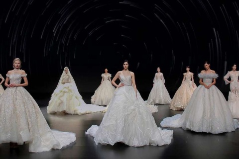 中东迪拜婚纱礼服展览会展会现场图片