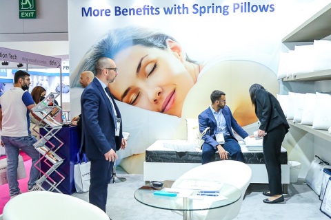 中东迪拜睡眠床垫展览会展会现场图片