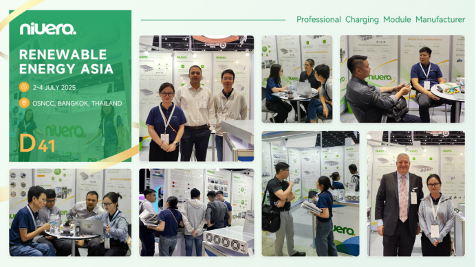 新纽元亮相2025年泰国新能源展，最新充电模块技术受到东南亚市场热烈关注！