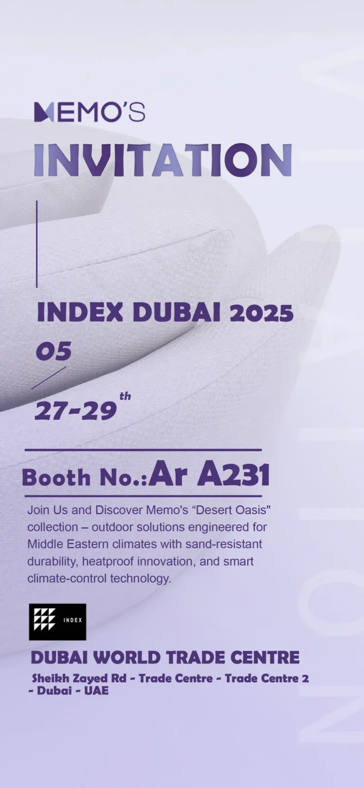 美梦思MEMOS诚邀您品鉴-2025年迪拜国际家具展