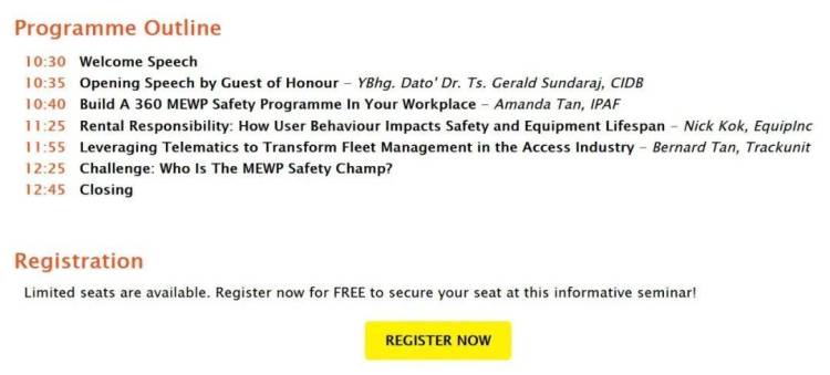 就是现在！8月27-29日，IPAF Training在马来西亚OneBuild 2025等你！