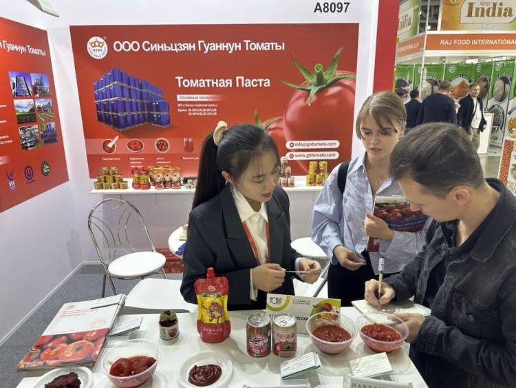 冠农番茄产品惊艳亮相2025俄罗斯国际食品展 开拓欧亚市场新机遇