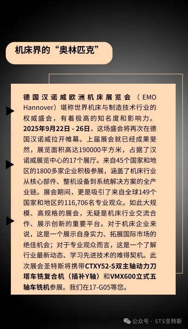 STS圣特斯参展2025年德国汉诺威欧洲机床展