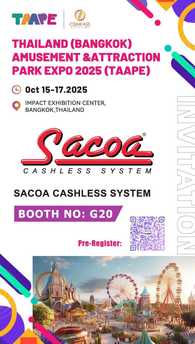 SACOA无现金系统亮相泰国曼谷国际主题公园游乐设备展览会2025