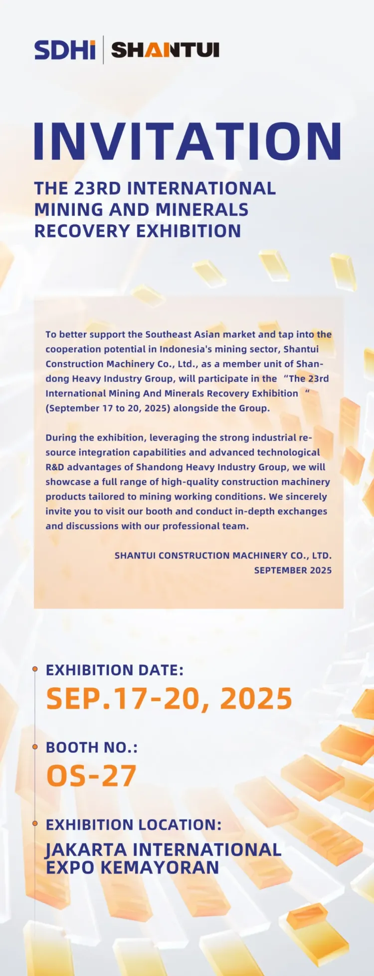 山推邀您共赴 2025 印尼国际矿业展！