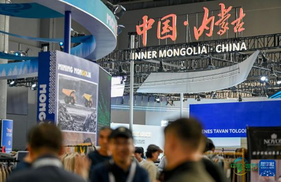 8月29日，观众在第五届中蒙博览会上参观。新华社记者 连振 摄