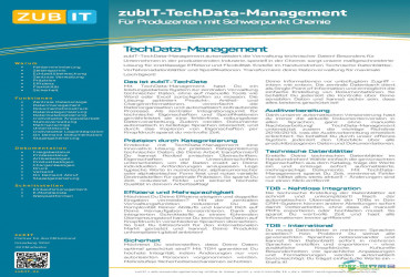 zubIT技术数据管理 ➔ 专为化工领域生产商打造