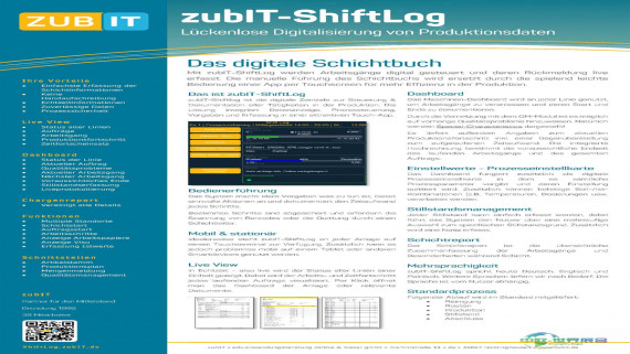 zubIT-ShiftLog ➔ 生产数据的无缝数字化