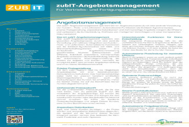 zubIT报价管理 ➔ 面向销售与制造企业