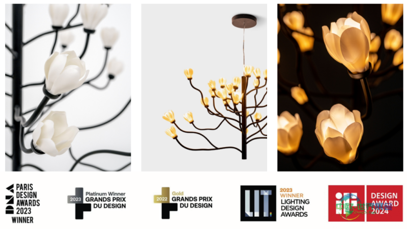 泰国国际建材展深泽直人推木莲花吊灯